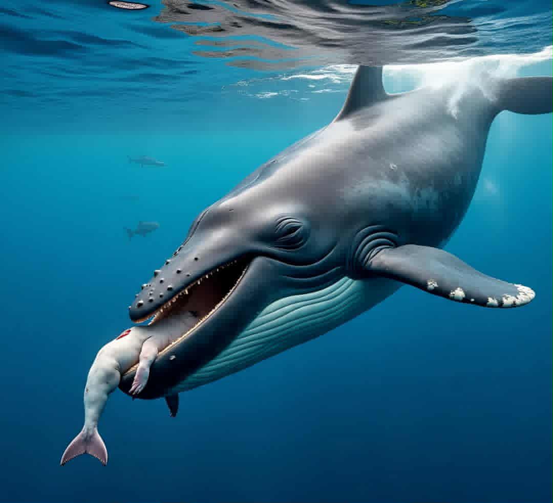 حوت قاتل مهدد بالانقراض يحمل عجلًا ميتًا في واشنطن محاولة إنقاذ مؤثرة